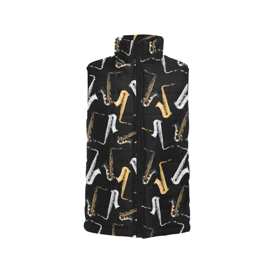 saxophone design pattern Women's Padded Vest