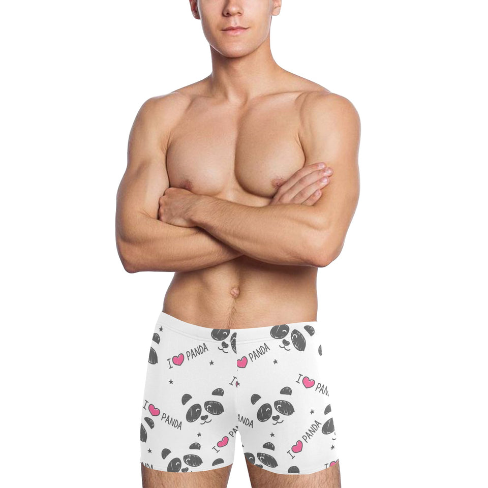 Hand Drawn faces of pandas pattern Men's Swimming Trunks