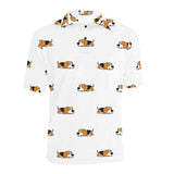 Cute beagle dog sleeping pattern Men's All Over Print Polo Shirt