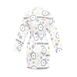 Siberian Husky design pattern Women's Long Sleeve Belted Night Robe