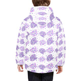 Hedgehog Pattern Print Design 05 Kids' Boys' Girls' Padded Hooded Jacket