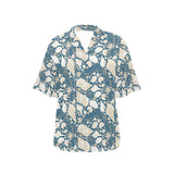 Sea turtle Polynesian Tribal design pattern Women's All Over Print Hawaiian Shirt