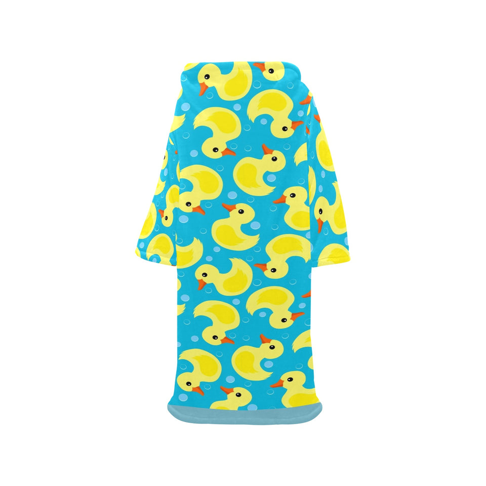 Duck Pattern Print Design 04 Blanket Robe with Sleeves