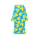 Duck Pattern Print Design 04 Blanket Robe with Sleeves