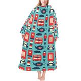 British Pattern Print Design 04 Blanket Robe with Sleeves