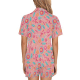 Colorful candy pattern Women's V-Neck Short Pajama Set