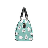 Cute sheep green background Travel Bag