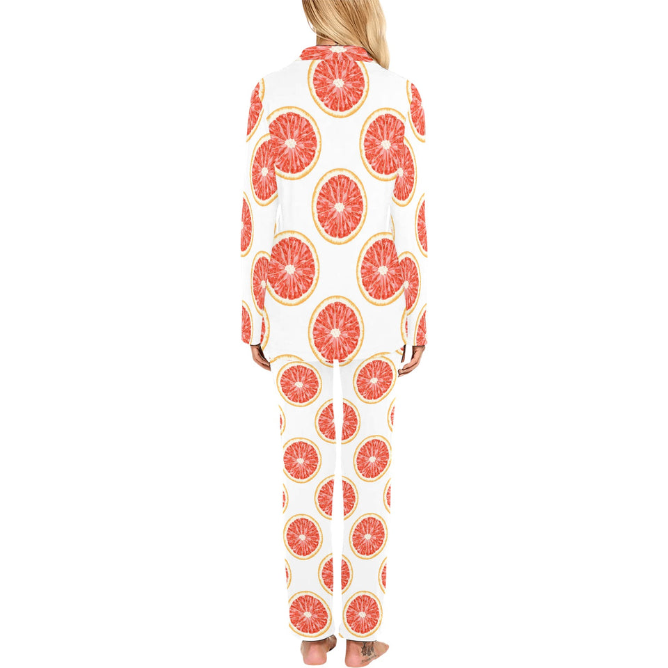 Grapefruit pattern Women's Long Pajama Set