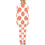 Grapefruit pattern Women's Long Pajama Set