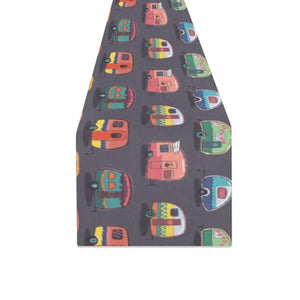 Camper Van Pattern Print Design 02 Table Runner