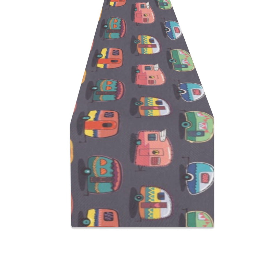 Camper Van Pattern Print Design 02 Table Runner