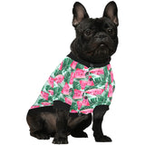 Watermelons tropical palm leaves pattern All Over Print Pet Dog Round Neck Fuzzy Shirt