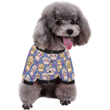 Sugar skull flower pattern All Over Print Pet Dog Round Neck Fuzzy Shirt