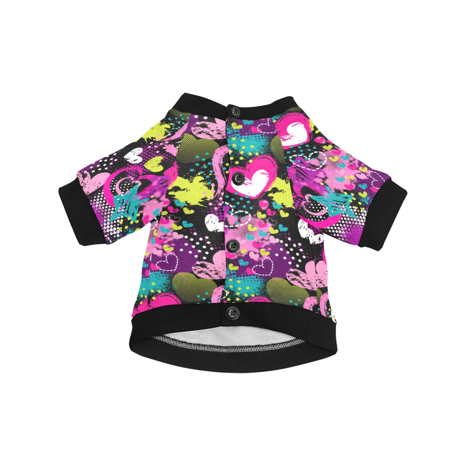 heart dot wave star creative design pattern All Over Print Pet Dog Round Neck Fuzzy Shirt