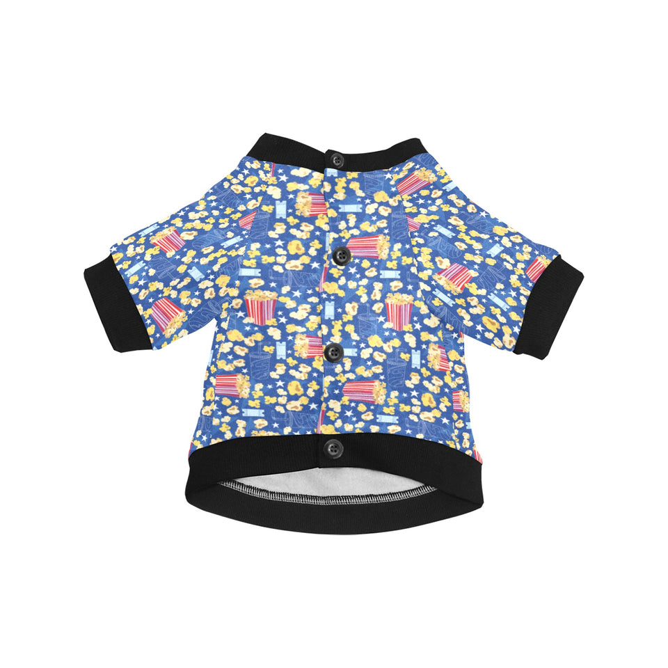 Popcorn Pattern Print Design 01 All Over Print Pet Dog Round Neck Fuzzy Shirt