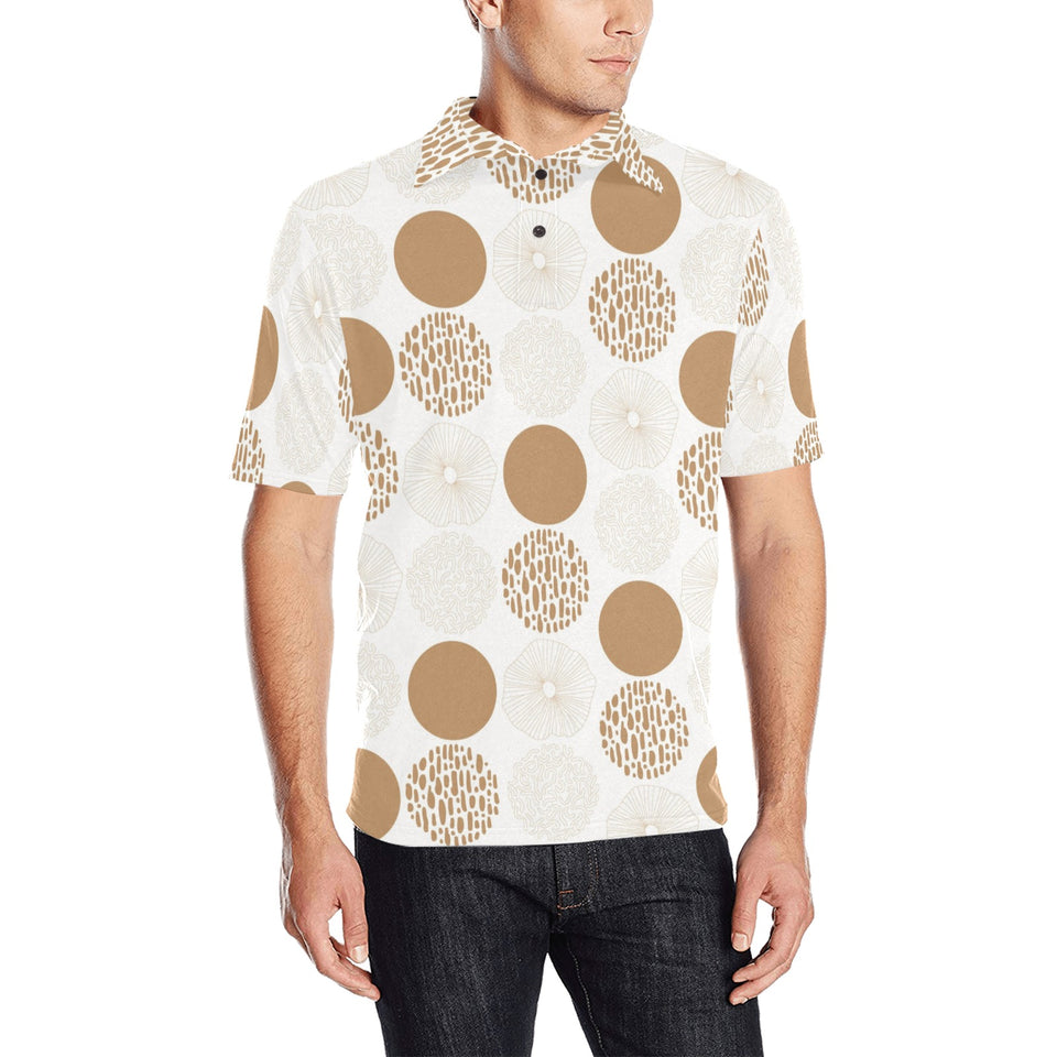 Gold Texture mushroom pattern Men's All Over Print Polo Shirt
