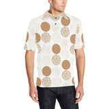 Gold Texture mushroom pattern Men's All Over Print Polo Shirt