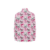 Yorkshire Terrier Pattern Print Design 03 Women's Long Sleeve Polo Shirt