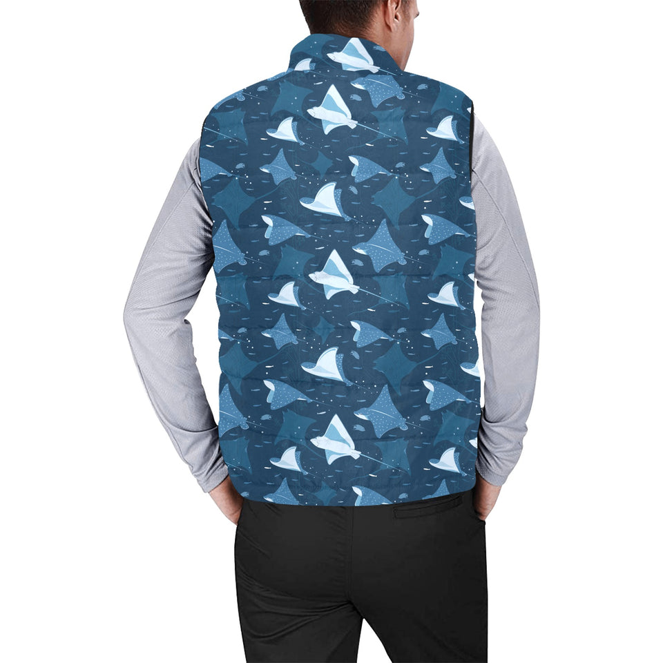 Stingray Pattern Print Design 04 Men's Padded Vest