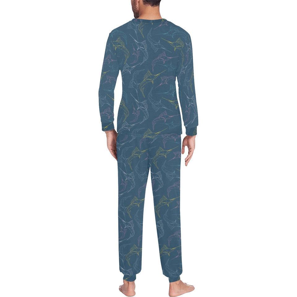 Swordfish Pattern Print Design 02 Men's All Over Print Pajama