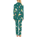 Kangaroo leaves pattern Women's Long Pajama Set