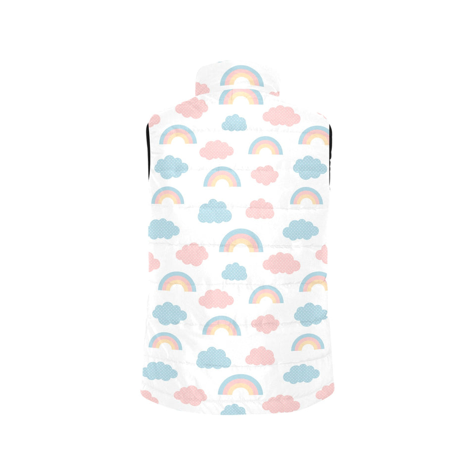 Cute rainbow clound pattern Women's Padded Vest