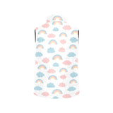 Cute rainbow clound pattern Women's Padded Vest