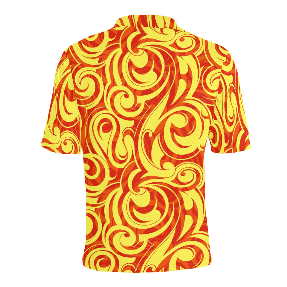 Fire flame design pattern Men's All Over Print Polo Shirt
