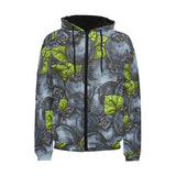 blueberry pattern Men's Padded Hooded Jacket