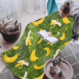 Banana Palm Leaves pattern Blanket Robe with Sleeves