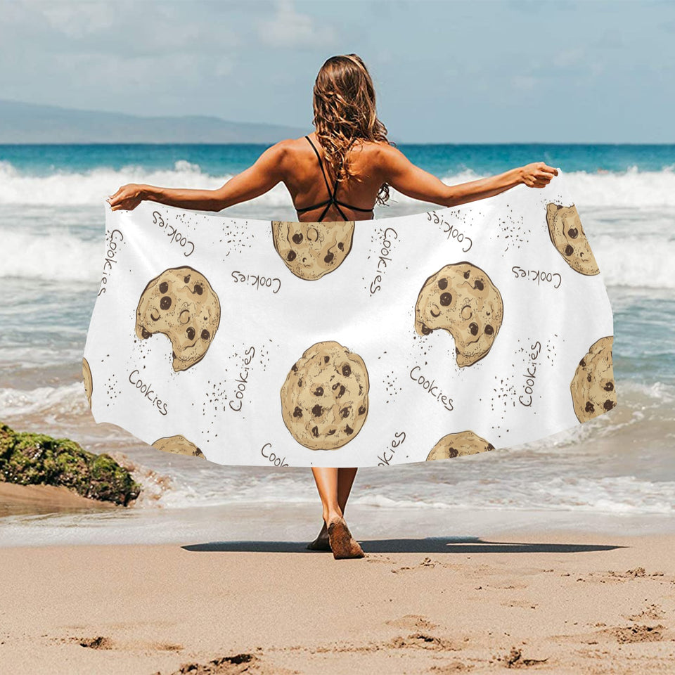 Sketch style cookie pattern Beach Towel