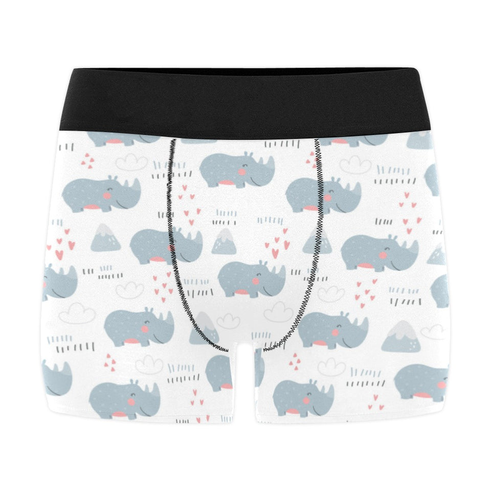 cute rhino heart pattern Men's All Over Print Boxer Briefs Men's Underwear