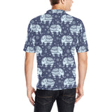 Elephant tribal design pattern Men's All Over Print Polo Shirt