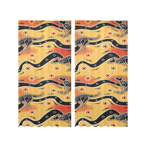 Kangaroo Australian aboriginal art pattern Gauze Curtain