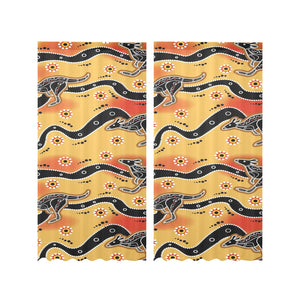 Kangaroo Australian aboriginal art pattern Gauze Curtain