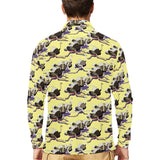 Ostrich Pattern Print Design 04 Men's Long Sleeve Polo Shirt
