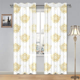Gold Ornamental lotue waterlily symbol pattern Gauze Curtain