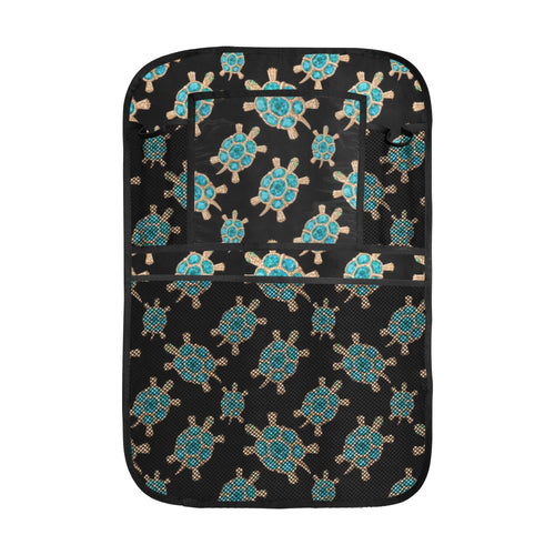 Sea turtle blue stone pattern Car Seat Back Organizer