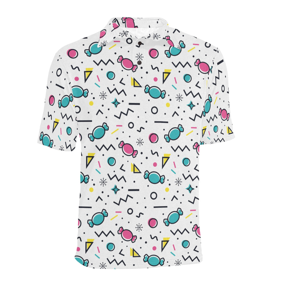 Candy design pattern Men's All Over Print Polo Shirt