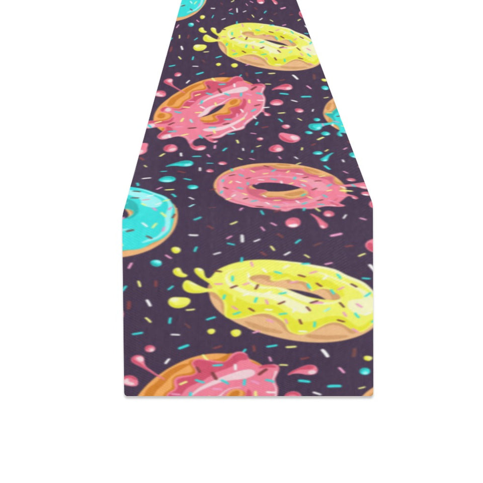 Colorful donut glaze pattern Table Runner
