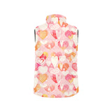 Hand drawn heart design pattern Women's Padded Vest