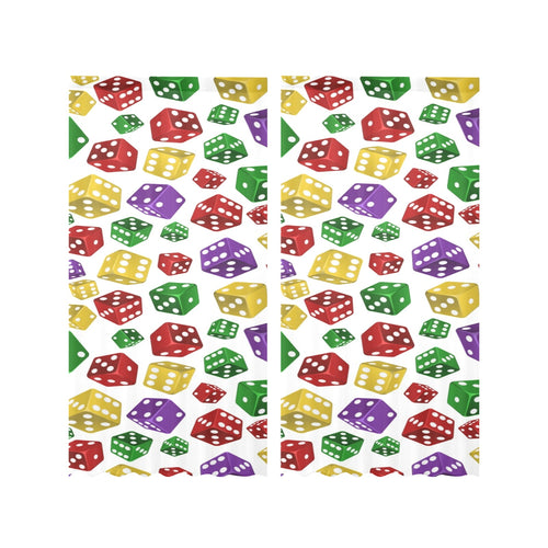 Dice Pattern Print Design 03 Gauze Curtain