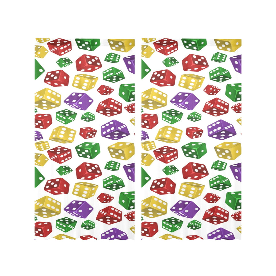 Dice Pattern Print Design 03 Gauze Curtain