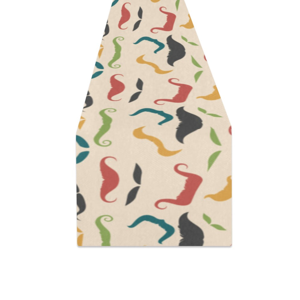 Mustache Beard Pattern Print Design 03 Table Runner