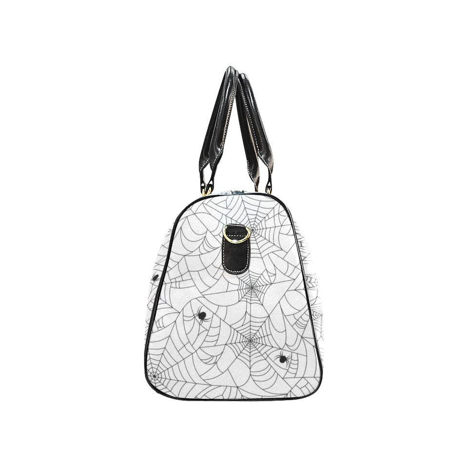 Spider web cobweb pattern white background Travel Bag