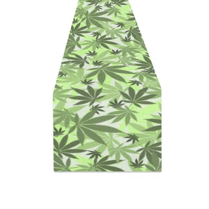 Canabis Marijuana Weed Pattern Print Design 01 Table Runner