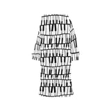 Piano Pattern Print Design 03 Blanket Robe with Sleeves