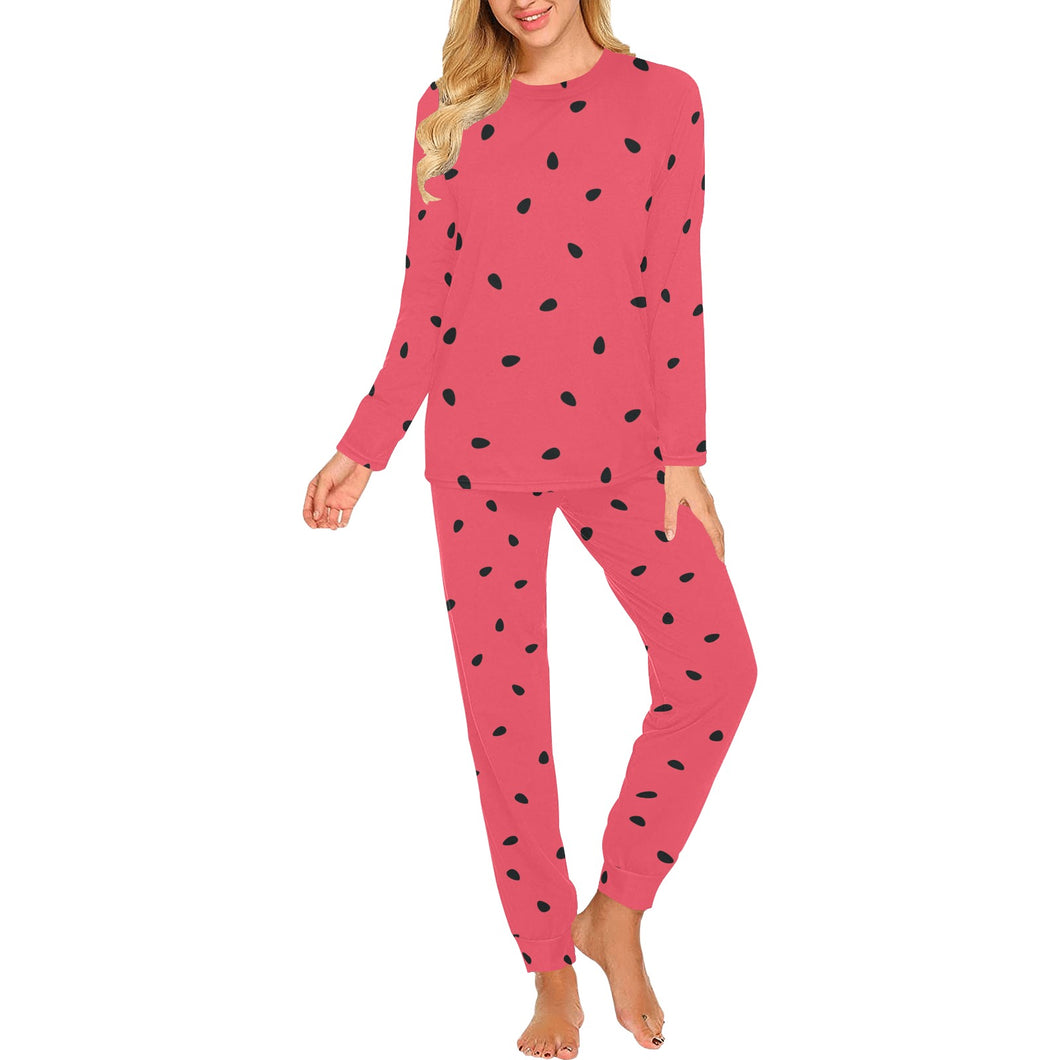 watermelon texture background Women's All Over Print Pajama Set