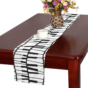 Piano Pattern Print Design 03 Table Runner