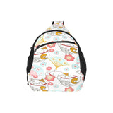 Maneki neko cat fan sakura All Over Print Chest Bag